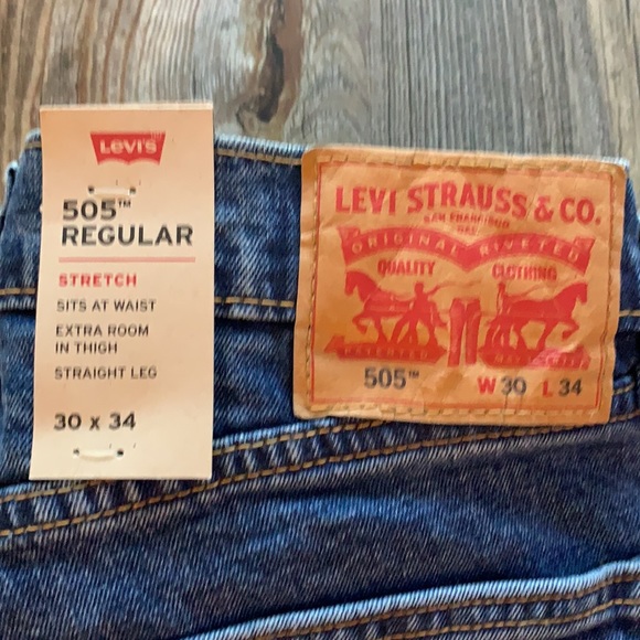 Levi’s 505 Regular Fit Stretch Men’s Jeans - Picture 3 of 7